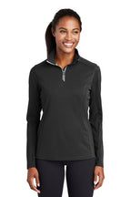 Sport-Tek® Ladies Sport-Wick® Textured 1/4-Zip Pullover (LST860)