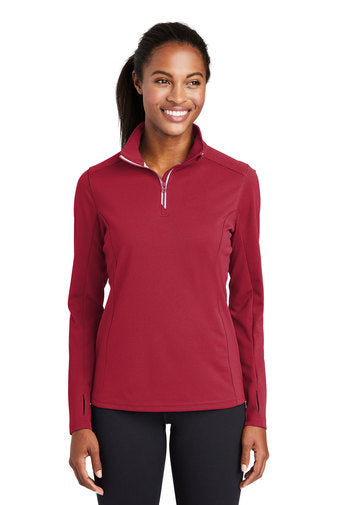 Sport-Tek® Ladies Sport-Wick® Textured 1/4-Zip Pullover (LST860)