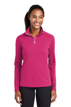 Sport-Tek® Ladies Sport-Wick® Textured 1/4-Zip Pullover (LST860)