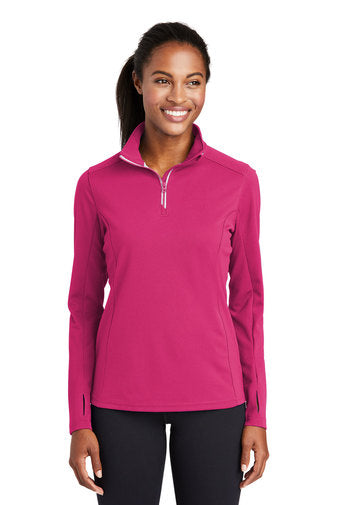 Sport-Tek® Ladies Sport-Wick® Textured 1/4-Zip Pullover (LST860)