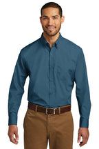 Port Authority® Long Sleeve Carefree Poplin Shirt (W100)