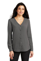 Port Authority® Ladies Long Sleeve Button-Front Blouse (LW700)
