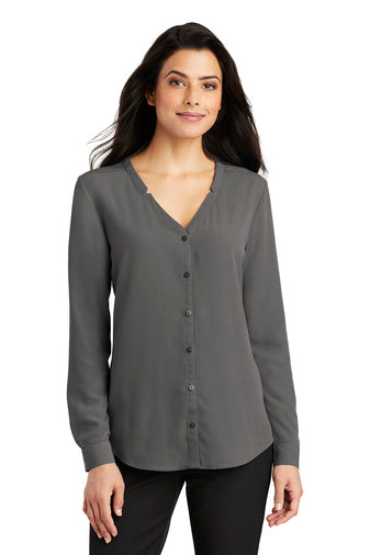 Port Authority® Ladies Long Sleeve Button-Front Blouse (LW700)