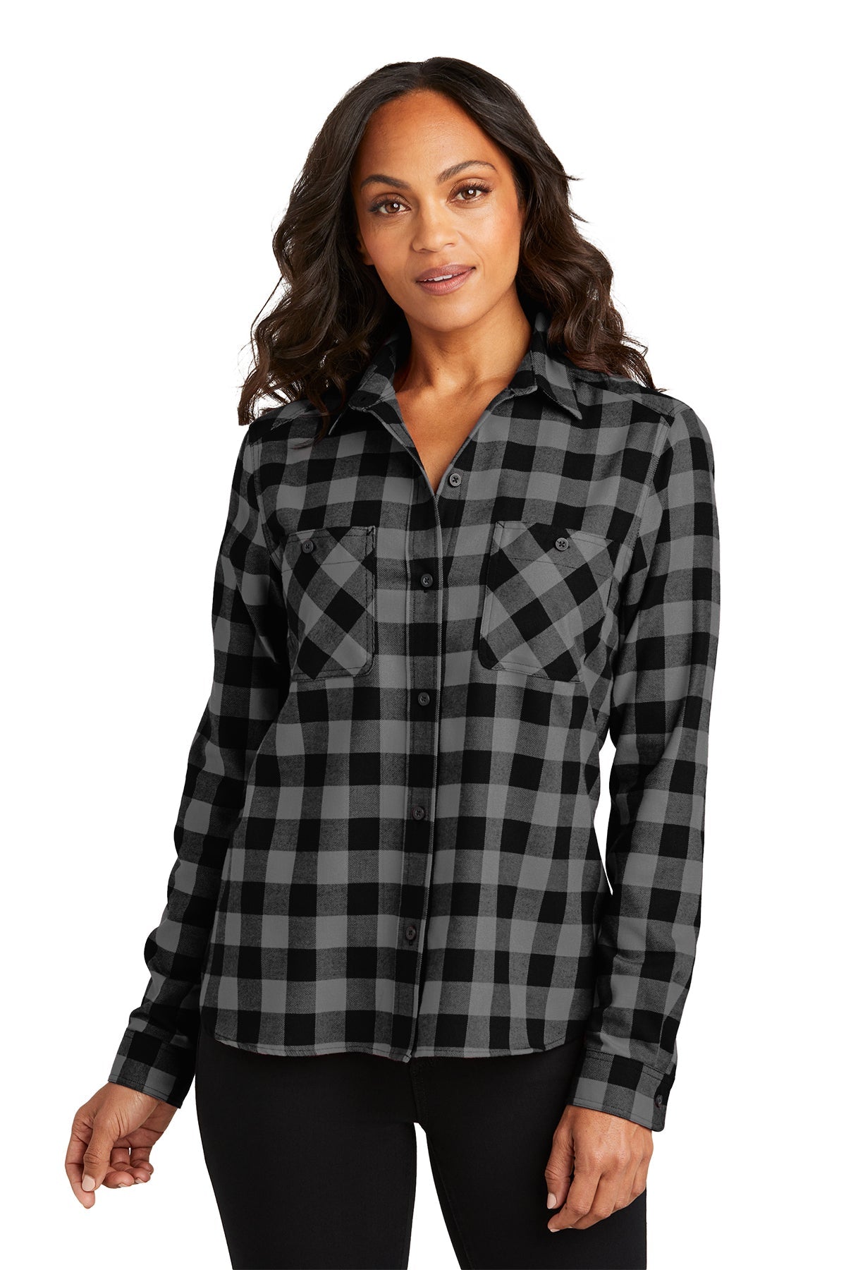 Port Authority® Ladies Plaid Flannel Shirt (LW669)