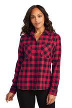 Port Authority® Ladies Plaid Flannel Shirt (LW669)