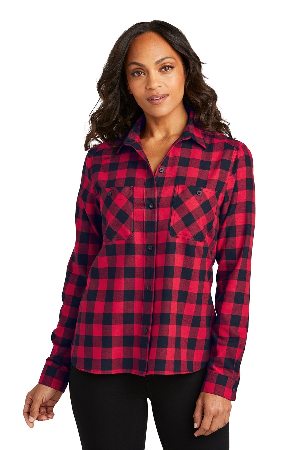 Port Authority® Ladies Plaid Flannel Shirt (LW669)