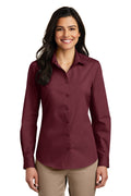 Port Authority® Ladies Long Sleeve Carefree Poplin Shirt (LW100)