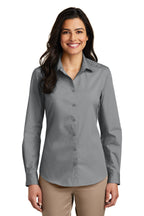 Port Authority® Ladies Long Sleeve Carefree Poplin Shirt (LW100)
