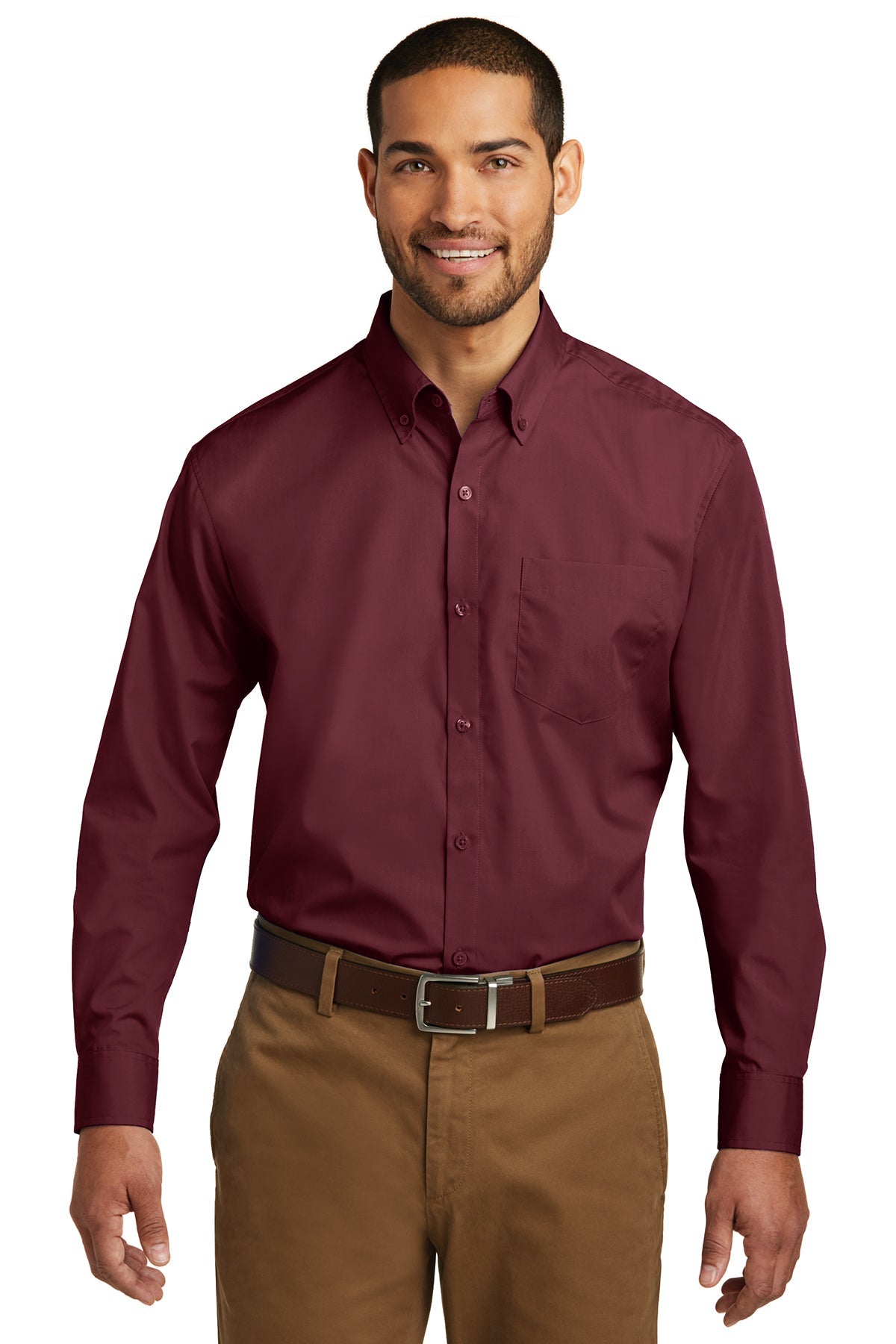 Port Authority® Long Sleeve Carefree Poplin Shirt (W100)