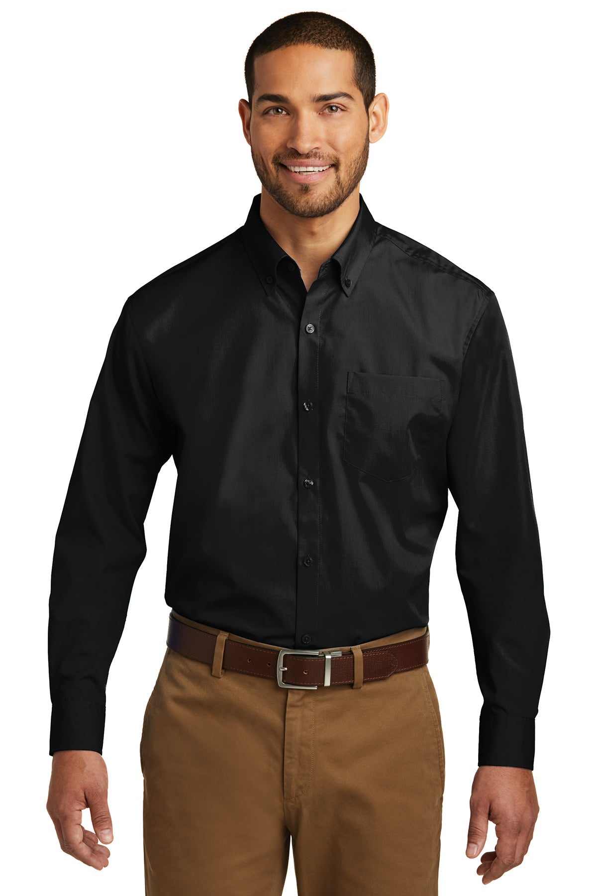 Port Authority® Long Sleeve Carefree Poplin Shirt (W100)