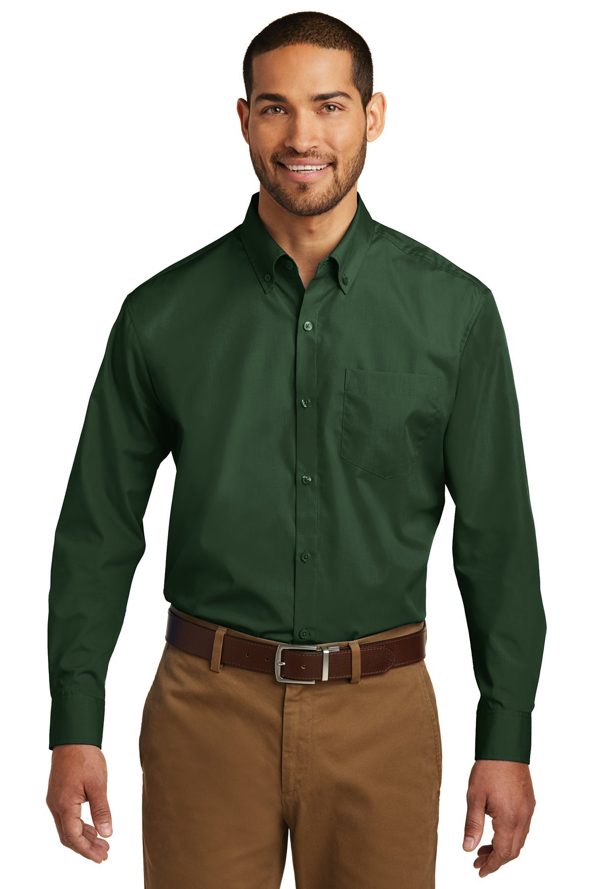 Port Authority® Long Sleeve Carefree Poplin Shirt (W100)