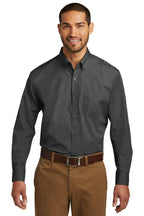 Port Authority® Long Sleeve Carefree Poplin Shirt (W100)