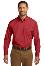 Port Authority® Long Sleeve Carefree Poplin Shirt (W100)