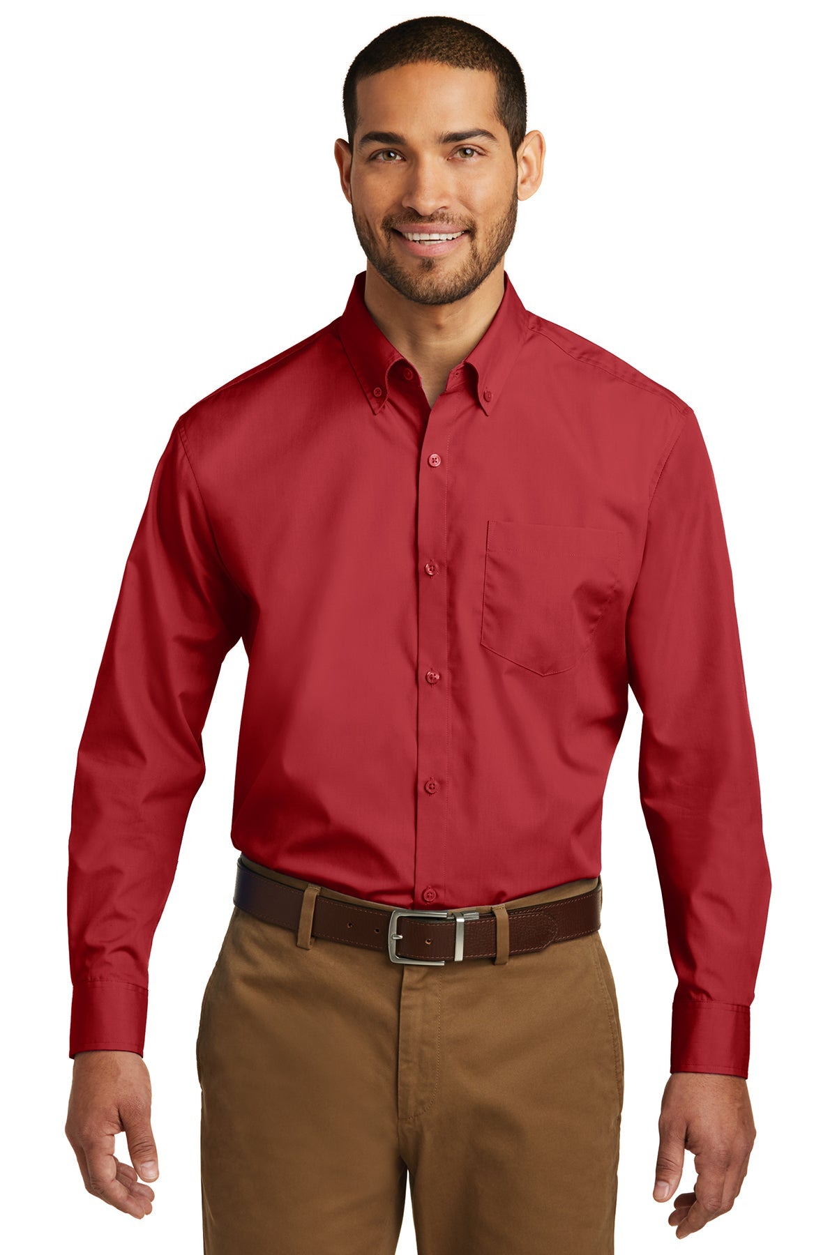 Port Authority® Long Sleeve Carefree Poplin Shirt (W100)