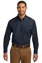 Port Authority® Long Sleeve Carefree Poplin Shirt (W100)