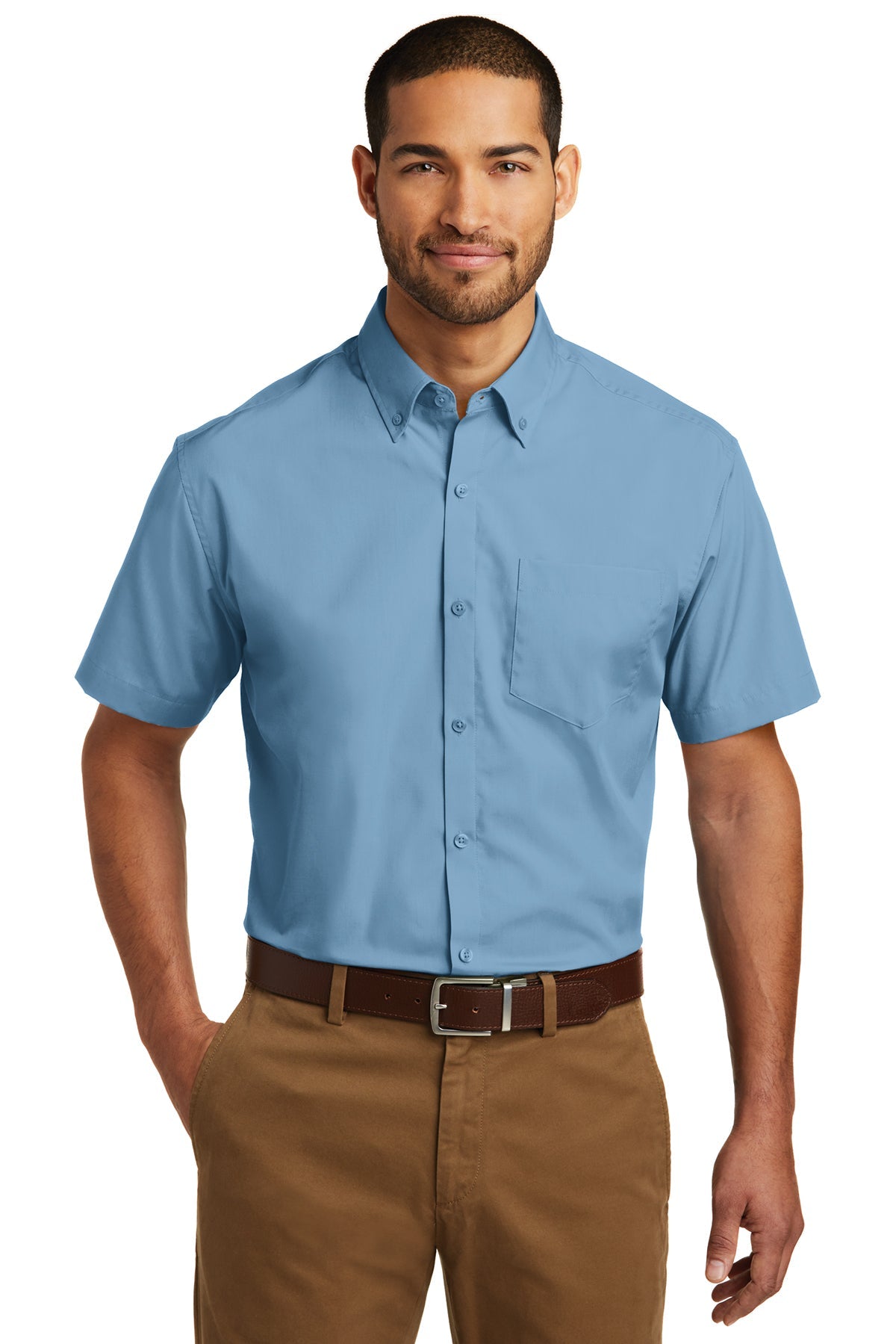 Port Authority® Short Sleeve Carefree Poplin Shirt (W101)